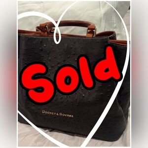 Dooney & Bourke Large Black Barlow / Ostrich collection